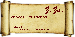 Zborai Zsuzsanna névjegykártya